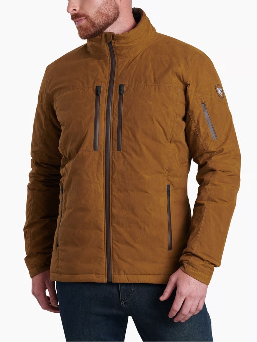 Kuhl Men's Quilted Puffer Jacket in Caramel Brown